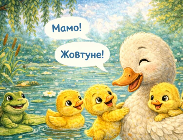 Каченя, яке загубилося на ставку — казка про дружбу і допомогу
